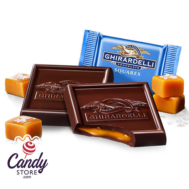 Ghirardelli Dark Chocolate and Sea Salt Caramel Squares Caddy - 50ct CandyStore.com