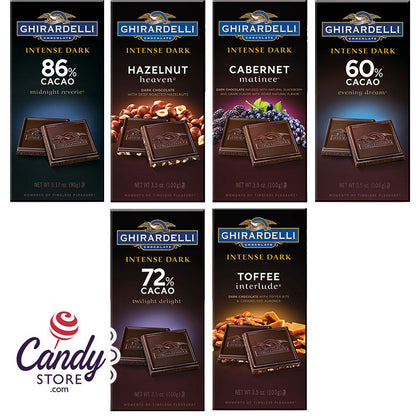 Ghirardelli Intense Dark Chocolate Bars - 12ct CandyStore.com