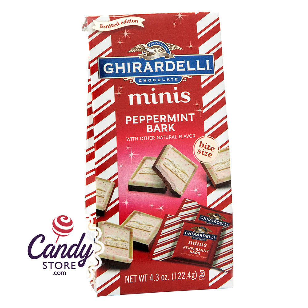 Ghirardelli Mini Peppermint Bark Squares 4.3oz Bags - 18ct CandyStore.com