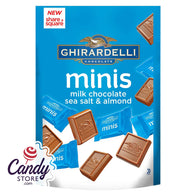 Ghirardelli Minis Milk Chocolate Sea Salt and Almond Squares Pouch - 6ct CandyStore.com