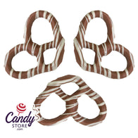 Giambri's White Stripes Milk Chocolate Covered Pretzel - 3lb CandyStore.com