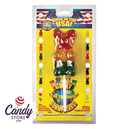 Giant Rainbow Gummy Bears on Stick - 12ct CandyStore.com