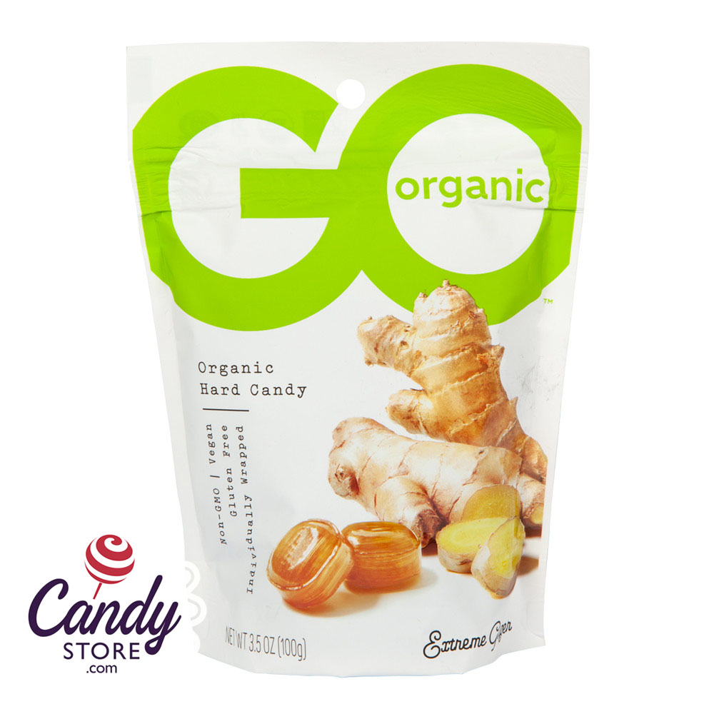 Go Organic Ginger Extreme Hard Candy 35oz Pouch 6ct