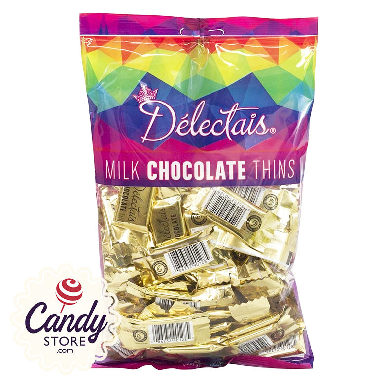 Gold Delectais Milk Chocolate Thins Bags - 14.1oz CandyStore.com