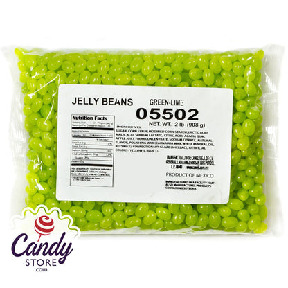 Green Lime Jelly Beans - 2lb Bulk CandyStore.com