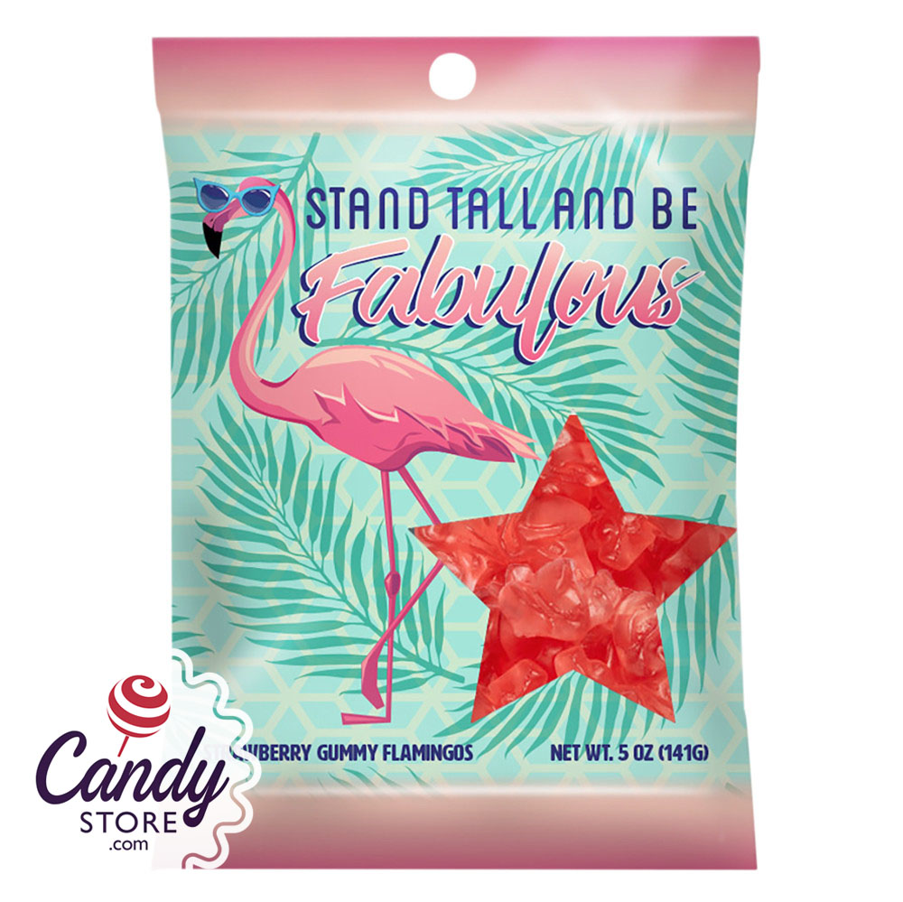 Gummy Flamingos Amusemints 5oz Peg Bags - 12ct CandyStore.com