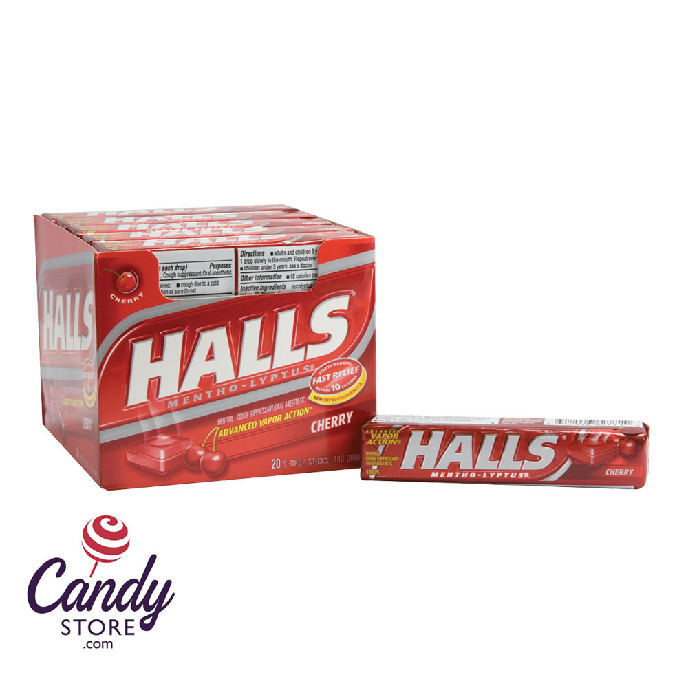 Halls Cherry Cough Drops - 20ct CandyStore.com