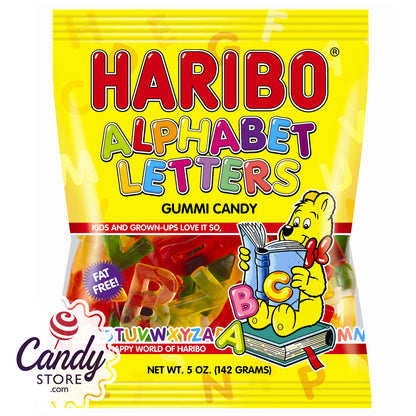 Haribo Alphabet Letters Gummi Candy 5oz Bag - 12ct CandyStore.com