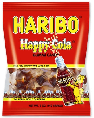 Haribo Happy Cola Bottles Gummi Candy 5oz Bags - 12ct CandyStore.com