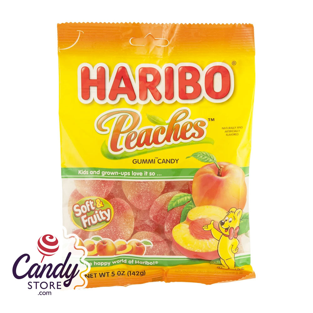 Haribo Peaches Gummi Candy 5oz Bag - 12ct CandyStore.com