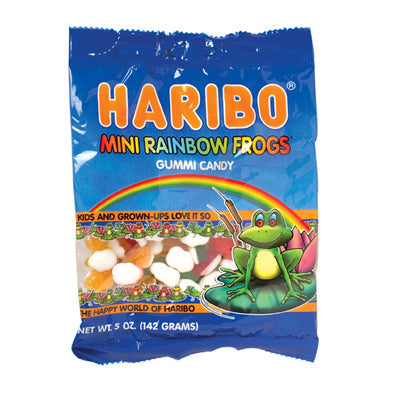 Haribo Rainbow Mini Frogs Gummi Candy 5oz Bag - 12ct CandyStore.com