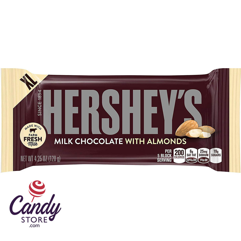 Hershey Almond XL Milk Chocolate Bar 4.25oz - 12ct CandyStore.com