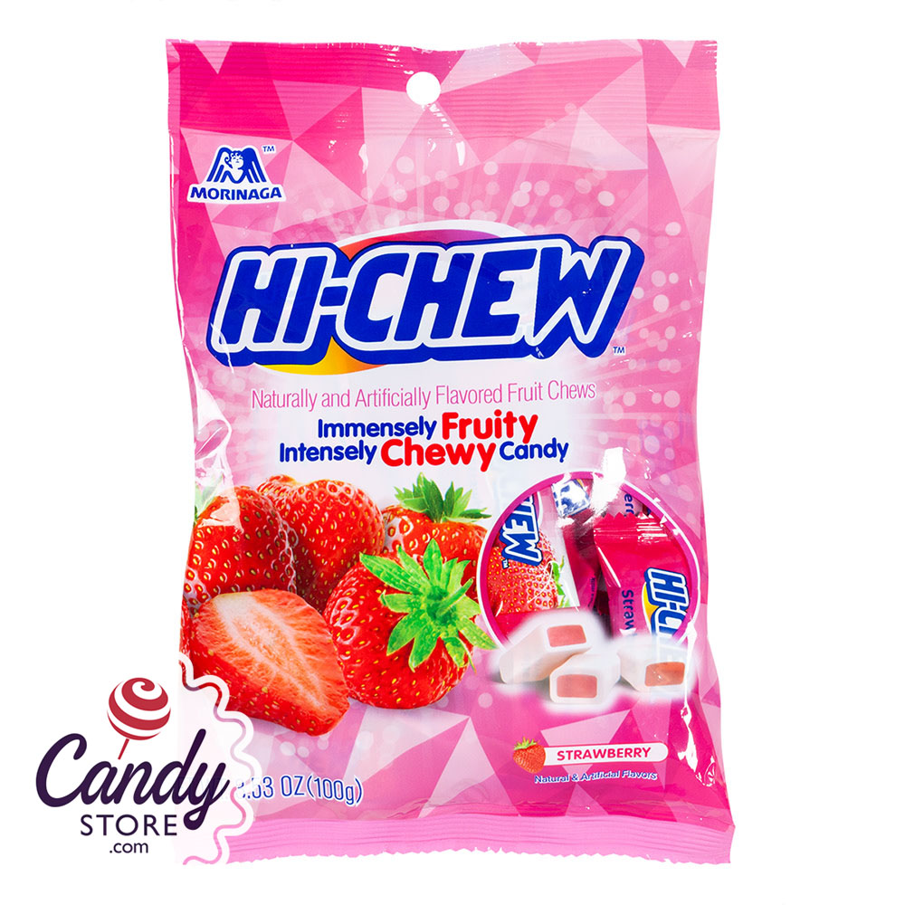 Hi-Chew Strawberry 3.53oz Peg Bag - 6ct CandyStore.com