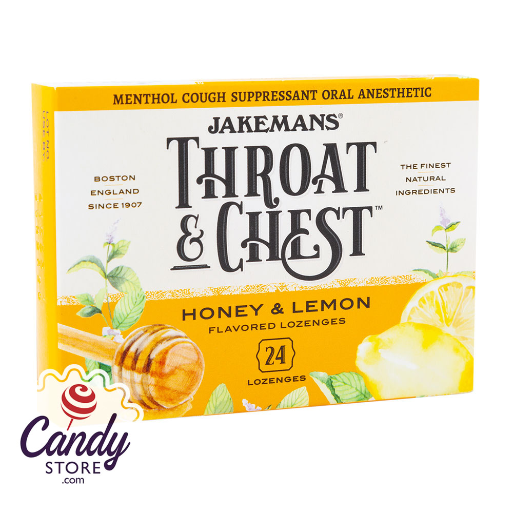 Jakemans Throat & Chest Honey Lemon Cough Drops 24 Pc 3oz Box - 6ct CandyStore.com