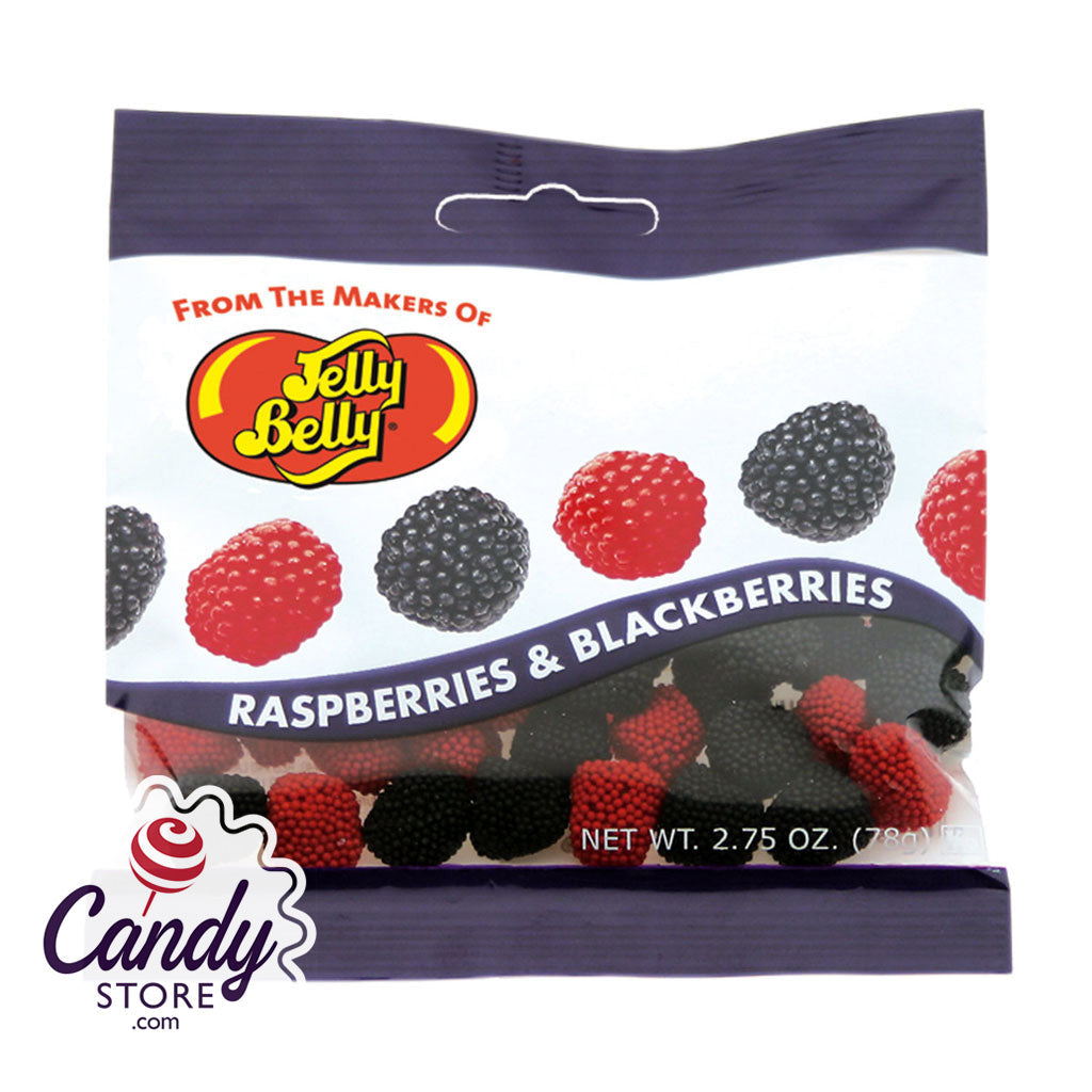 Jelly Belly Raspberries & Blackberries 2.75oz Bags - 12ct CandyStore.com