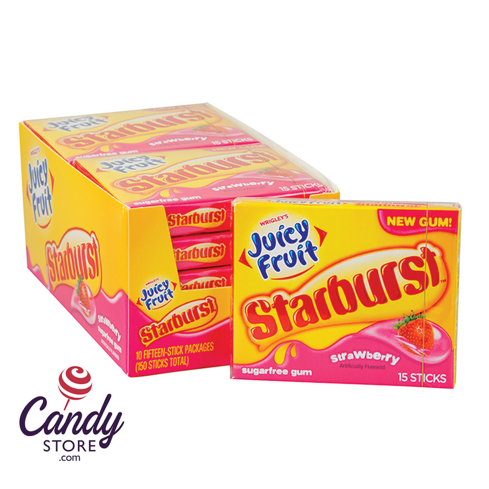 Juicy Fruit Strawberry Starburst Gum - 10ct CandyStore.com