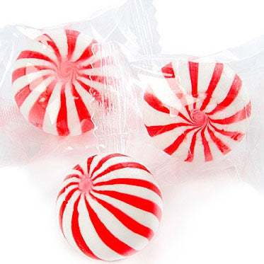 Large Red Striped Balls - 5lb Bulk | CandyStore.com