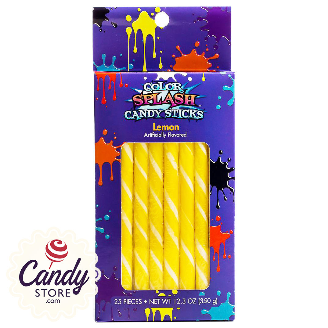 Lemon Yellow Candy Sticks Color Splash - 25ct CandyStore.com