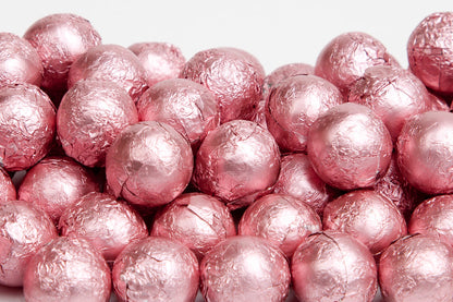 Light Pink Foil Chocolate Balls - 10lb CandyStore.com