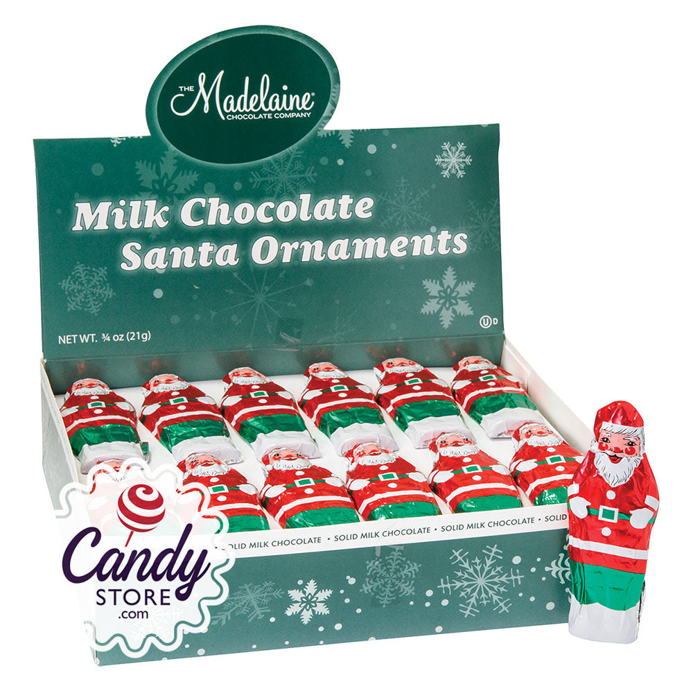 Madelaine Milk Chocolate Santa 0.75oz Foiled Flat - 360ct CandyStore.com