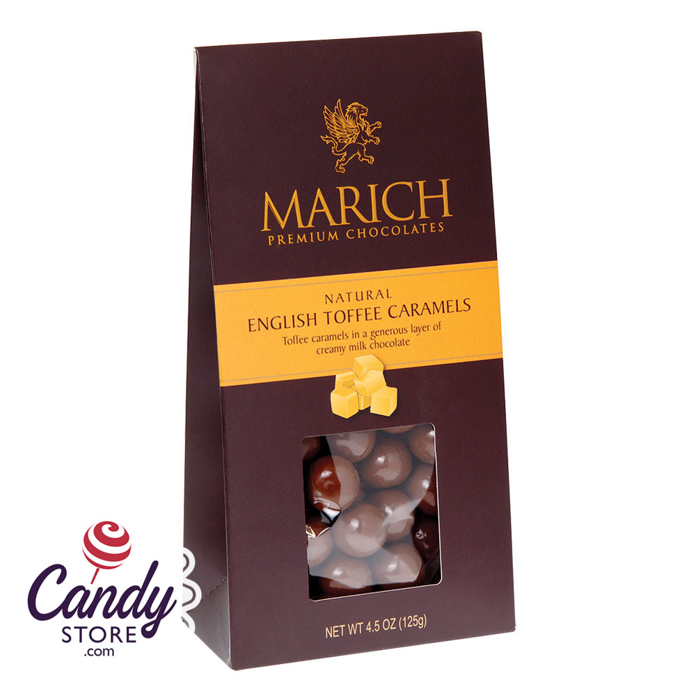 Marich English Toffee Caramels 4.25oz Gable Box - 12ct