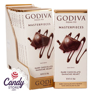 Masterpieces Dark Godiva Chocolate Ganache Heart 3oz Tablet Bar - 10ct CandyStore.com