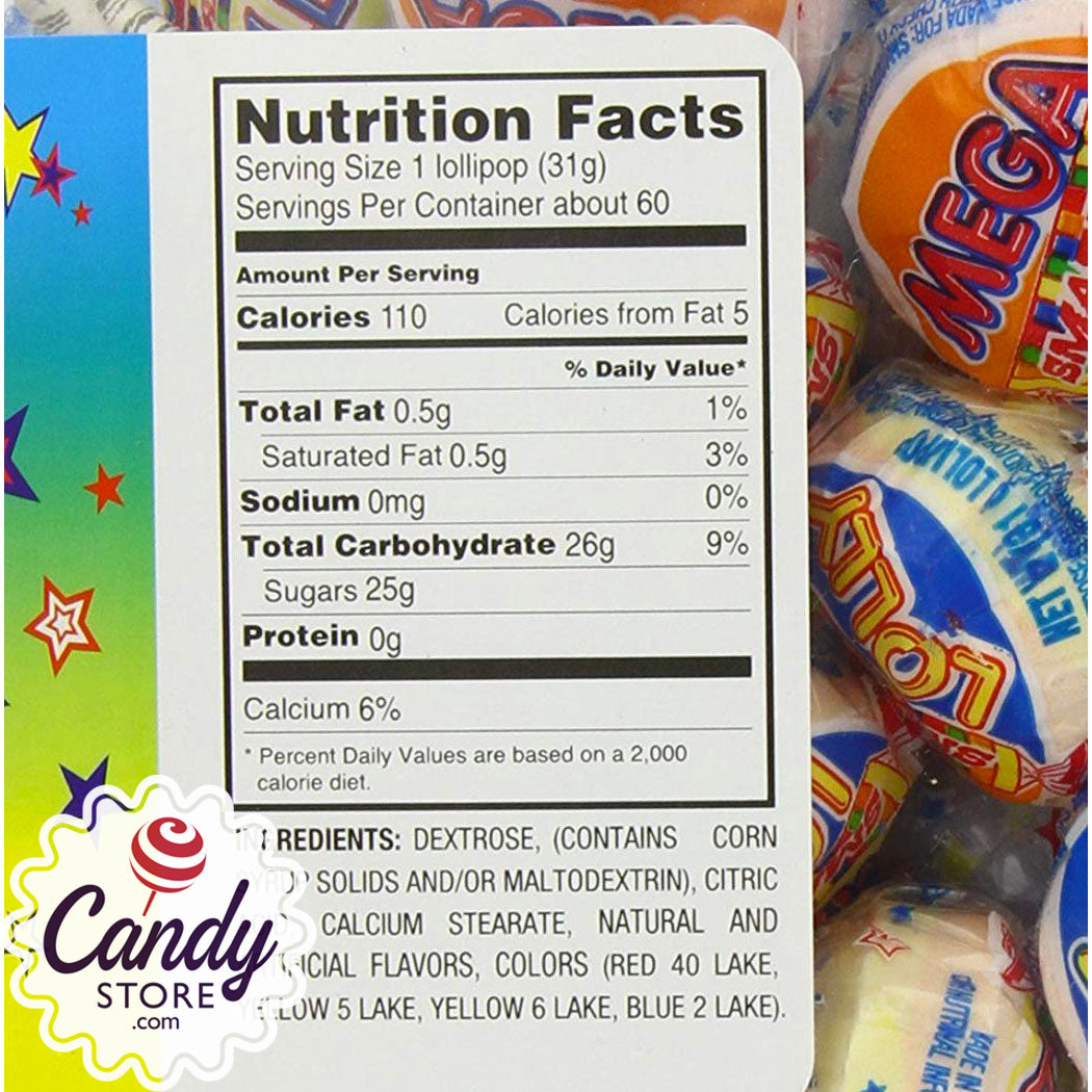 Mega Smarties Lollies - 60ct CandyStore.com