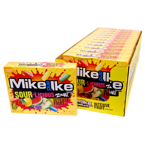 Mike & Ike Sour-Licious Zours Theater Box - 12ct CandyStore.com