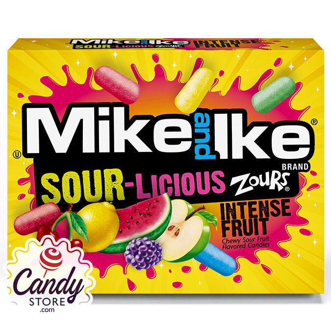 Mike & Ike Sour-Licious Zours Theater Box - 12ct CandyStore.com