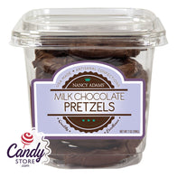 Milk Chocolate Pretzels 7oz Tub Nancy Adams - 12ct CandyStore.com