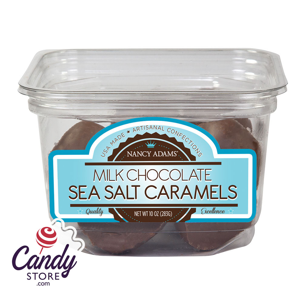 Milk Chocolate Sea Salt Caramels 10oz Tub Nancy Adams - 12ct CandyStore.com