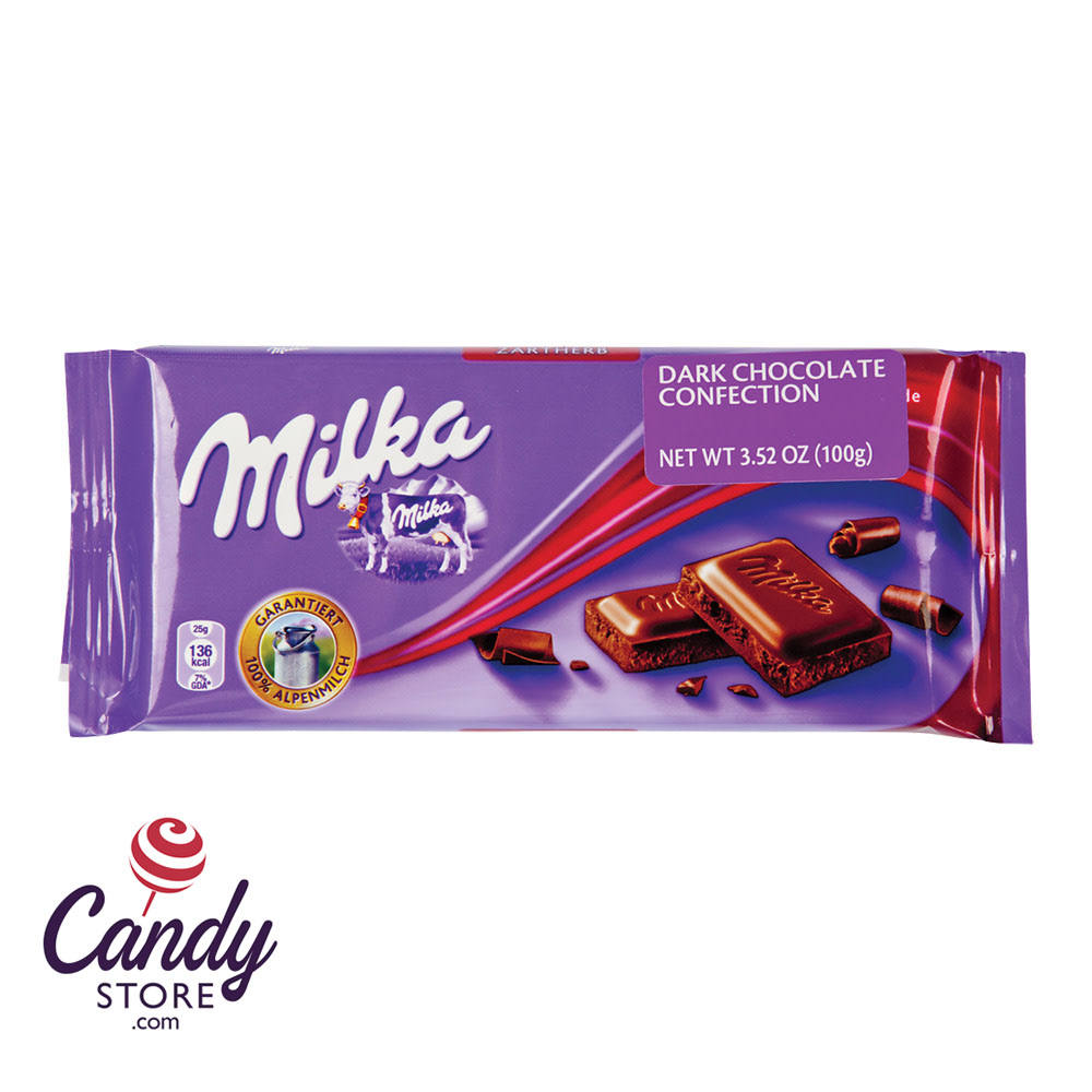 Milka Zarthreb Dark Chocolate Bar 3.5oz - 23ct CandyStore.com