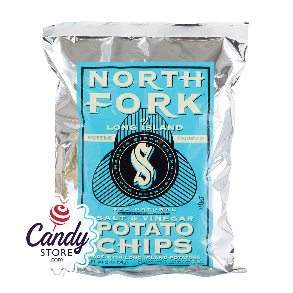 North Fork Salt And Vinegar Potato Chips 2oz Bags - 24ct CandyStore.com