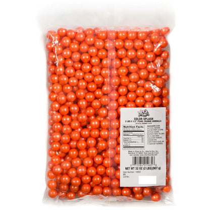 Pearl Orange Color Splash Gumballs - 2lb CandyStore.com