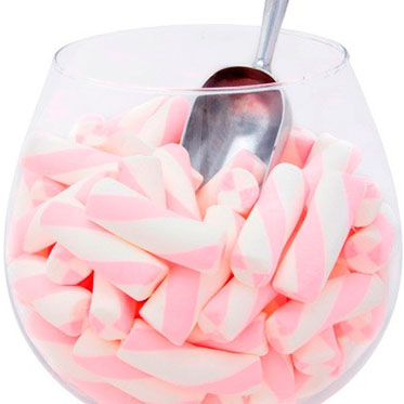 Pink Puffy Poles Marshmallow Twists - 2.2lb CandyStore.com