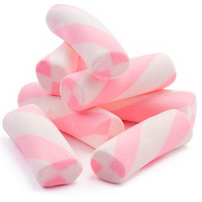 Pink Puffy Poles Marshmallow Twists - 2.2lb CandyStore.com