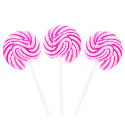 Pink & White Squiggly Pops Lollipops - 48ct CandyStore.com