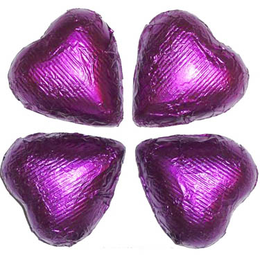 Purple Foil Hearts - 10lb Bulk | CandyStore.com