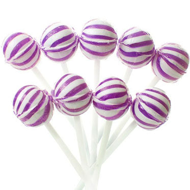 Purple Striped Ball Petite Lollipops - 400ct CandyStore.com