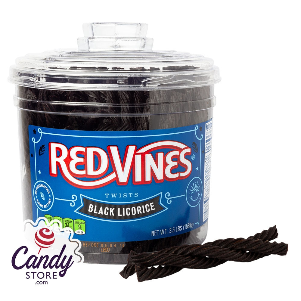 Red Vines Twists 3.5lb Jar - Black & Red Licorice CandyStore.com