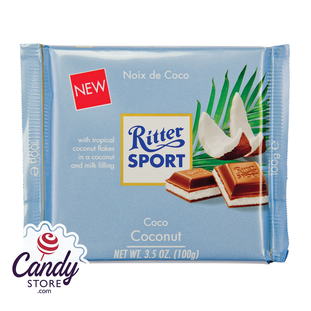 Ritter Sport Coconut 3.5oz Bar - 12ct CandyStore.com