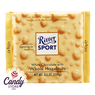 Ritter Sport White Chocolate With Whole Hazelnuts 3.5oz Bar - 10ct CandyStore.com