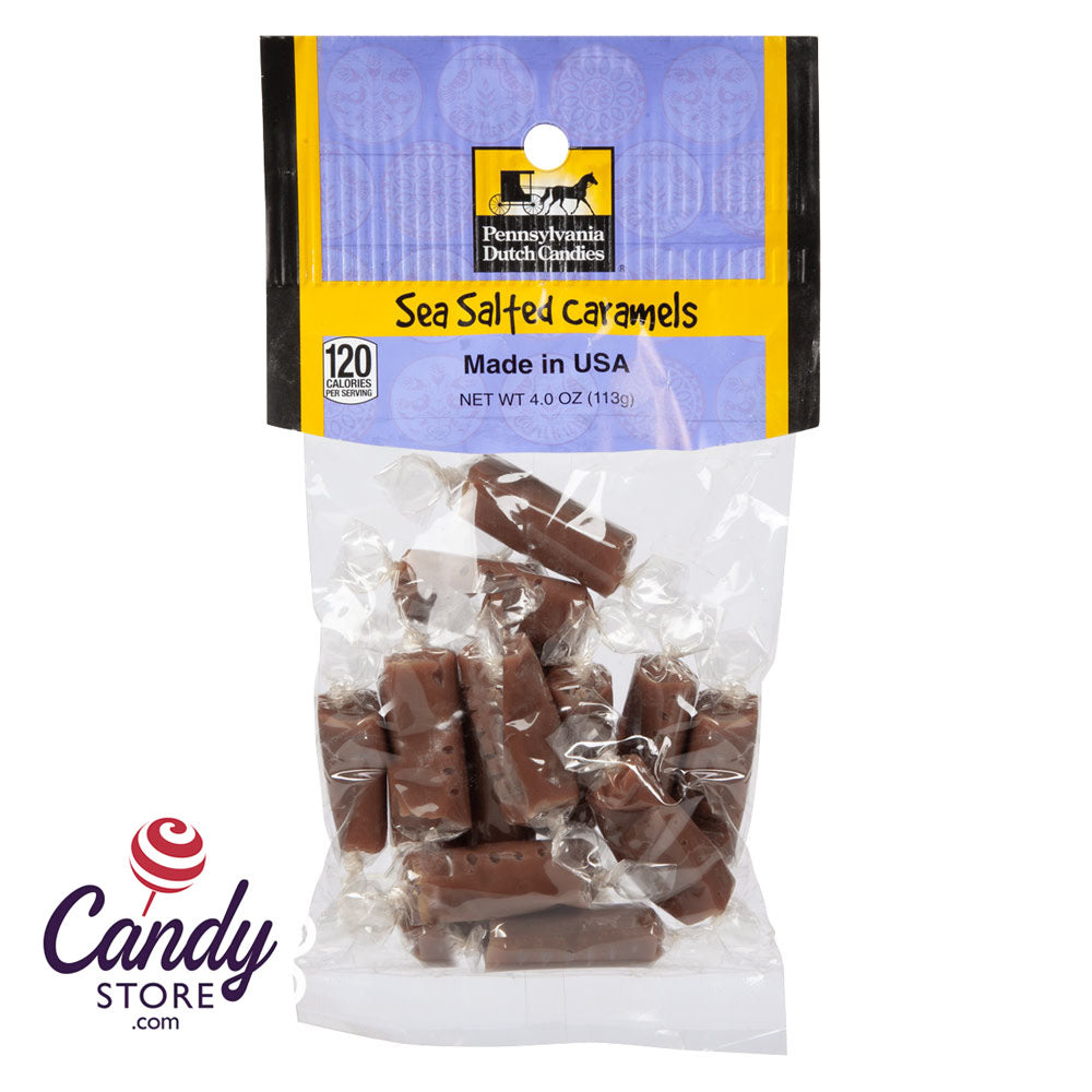 Sea Salt Caramel Clear Window Peg Bags 4oz - 12ct CandyStore.com