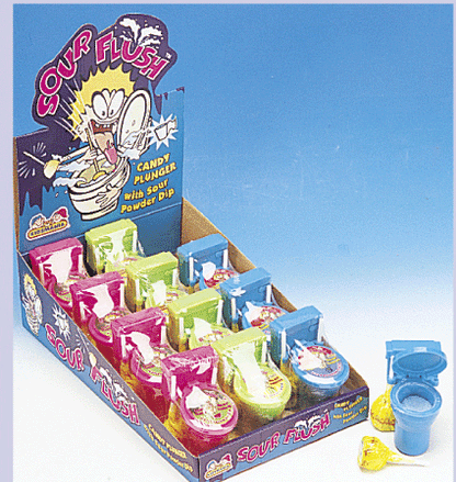 Sour Flush Candy Plunger & Toilet - 12ct CandyStore.com