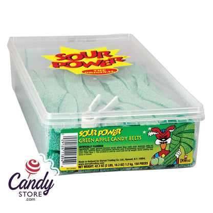 Sour Power Belts Unwrapped - 150ct Tub CandyStore.com