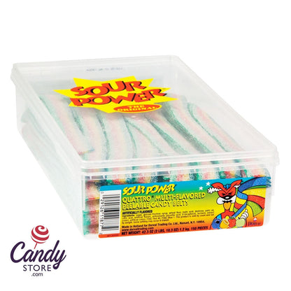 Sour Power Belts Unwrapped - 150ct Tub CandyStore.com