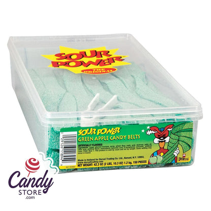 Sour Power Belts Unwrapped - 150ct Tub CandyStore.com