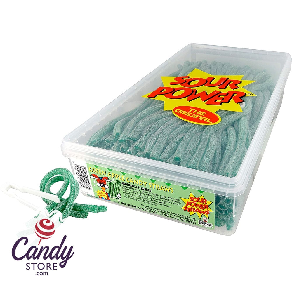 Sour Power Straws - 200ct Tub CandyStore.com