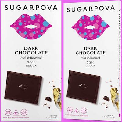 Sugarpova Dark Chocolate 70% Slim Bars - 12ct CandyStore.com