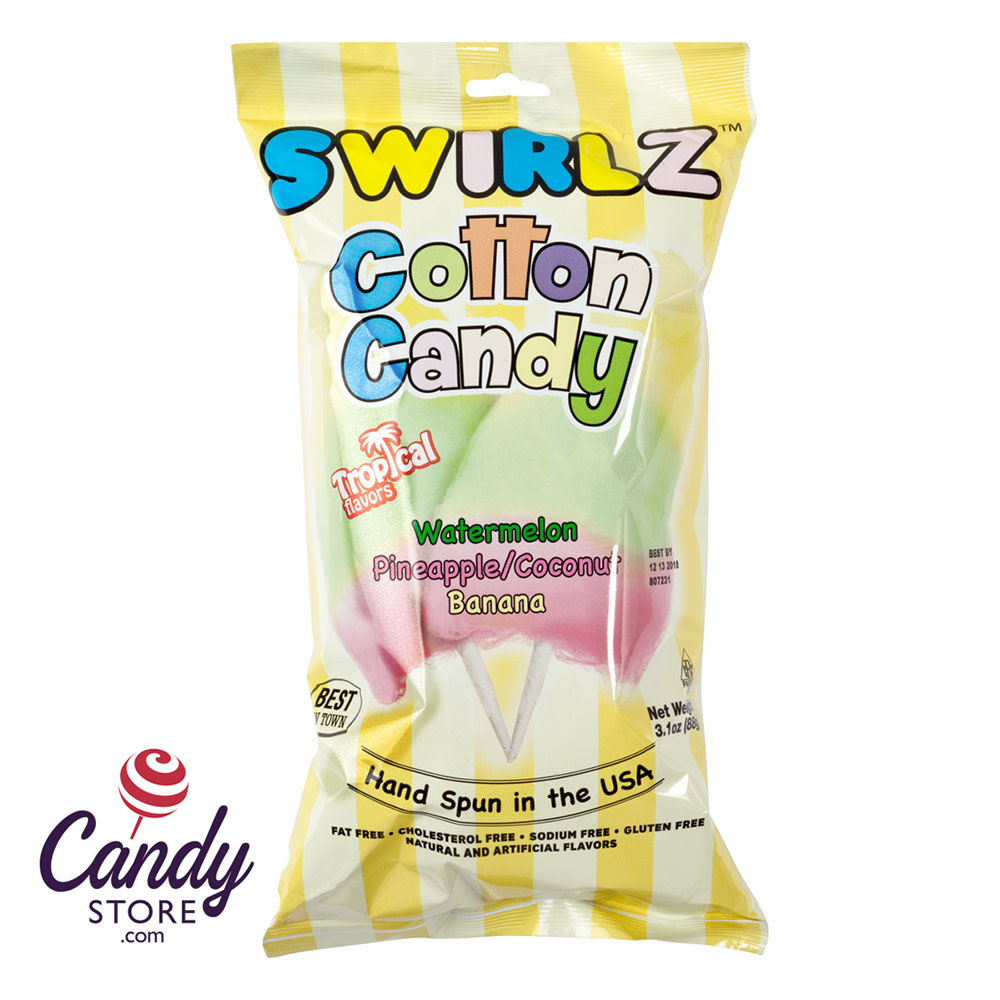 Swirlz Tropical Cotton Candy 3.1oz Bag - 24ct CandyStore.com